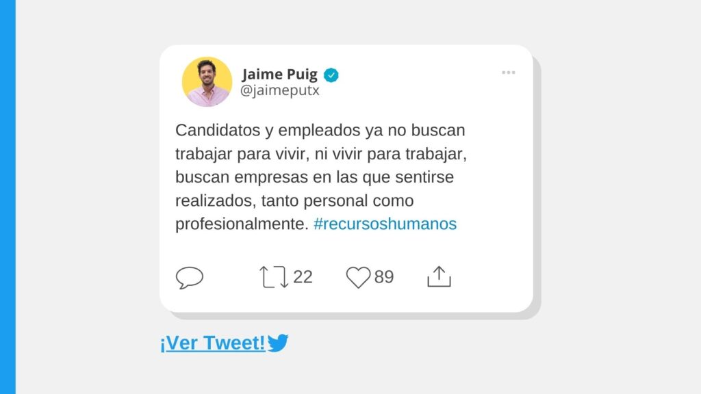 Tweet Jaime Puig sobre el salario emocional. 