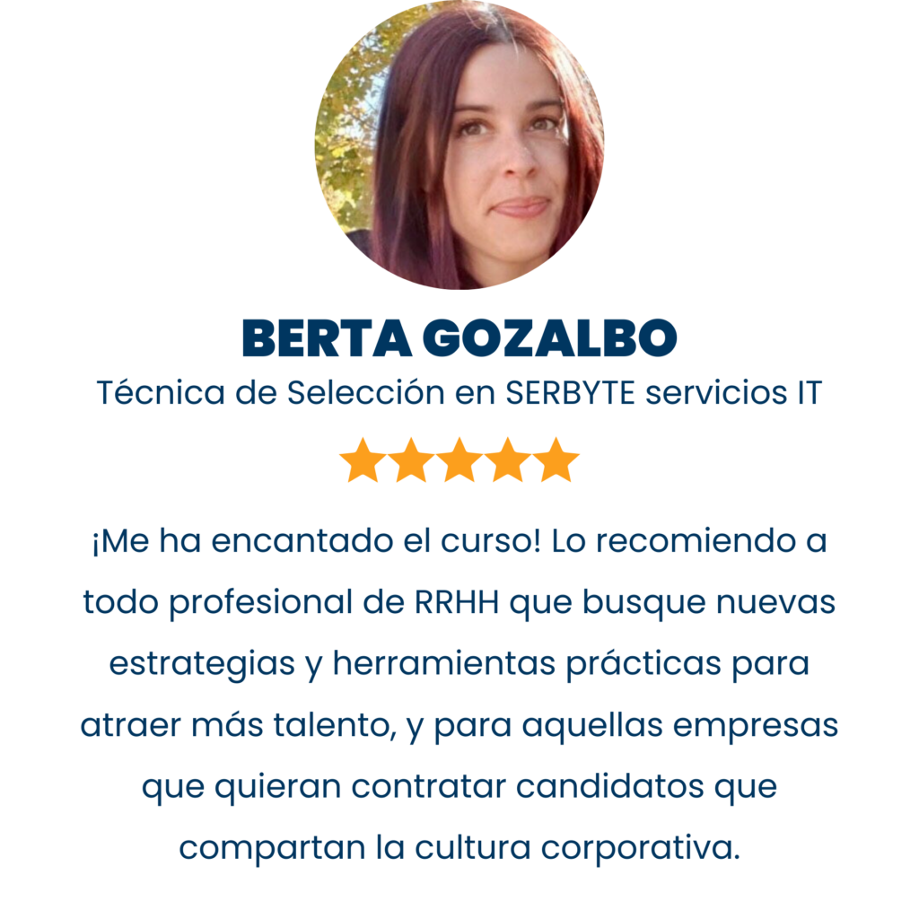 Técnica de selección de personal alumna de la formación en Inbound Recruiting